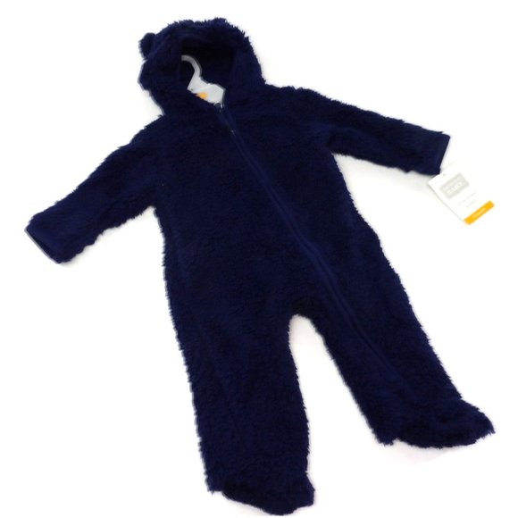 Baby Boy Hudson Baby Sherpa Footed Jumpsuit 3-6 month NWT - Picture 2 of 5
